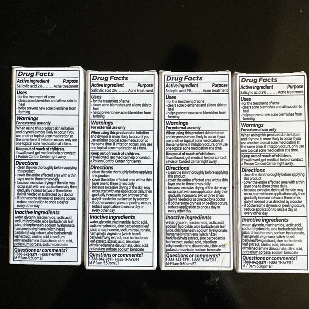 LOT OF 4 THAYERS Double Action Acne Serum Salicylic Acid EXP: 9/25 & 10/25 NEW - Picture 5 of 8